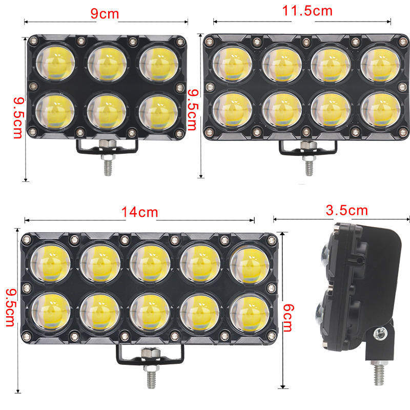 オートバイスポットライト複列 6LED 2 色スポットライト強力な光超高輝度舗装外部電気自動車改造ライト|undefined
