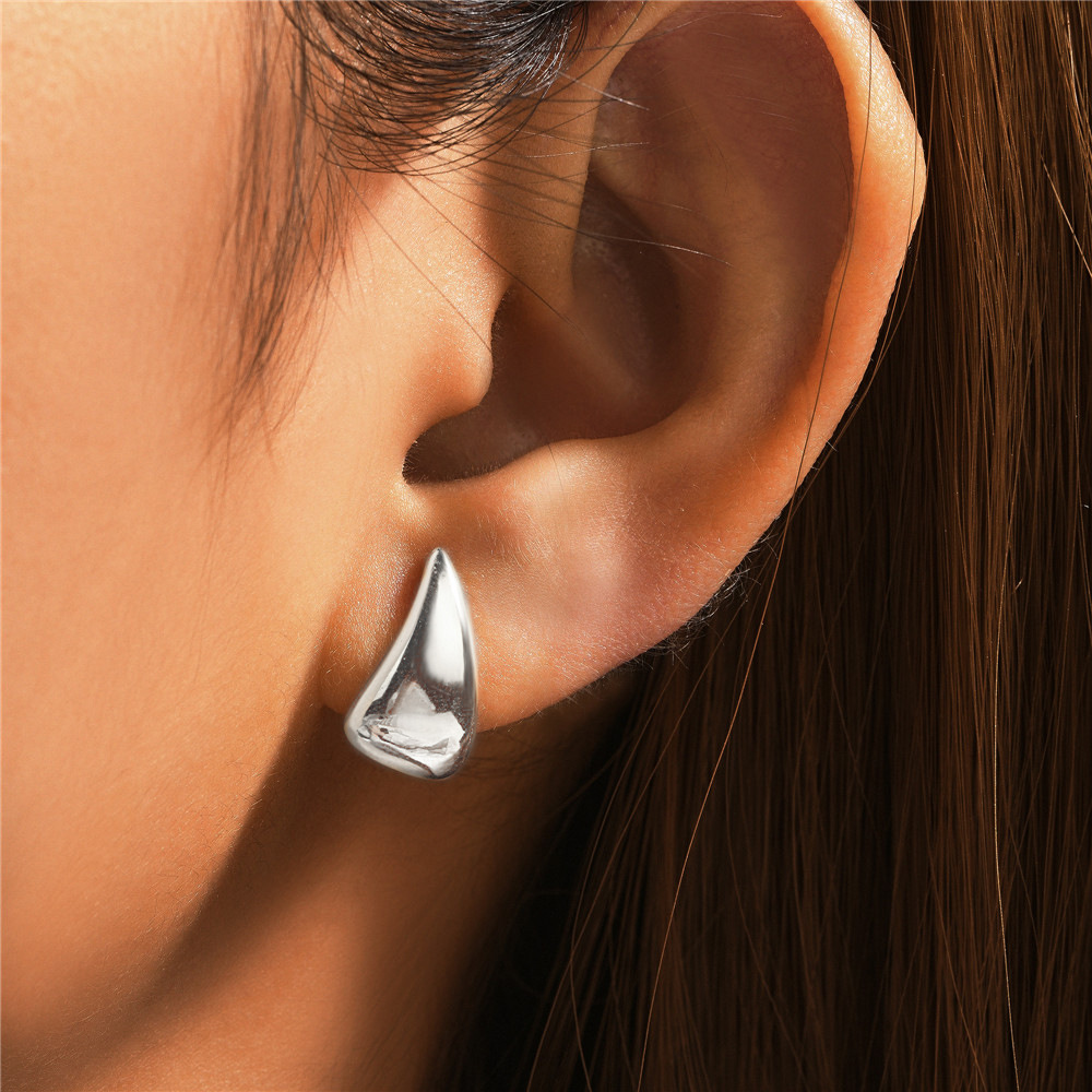 1 Pair Simple Style Geometric Plating Inlay Sterling Silver Zircon Ear Studs display picture 14