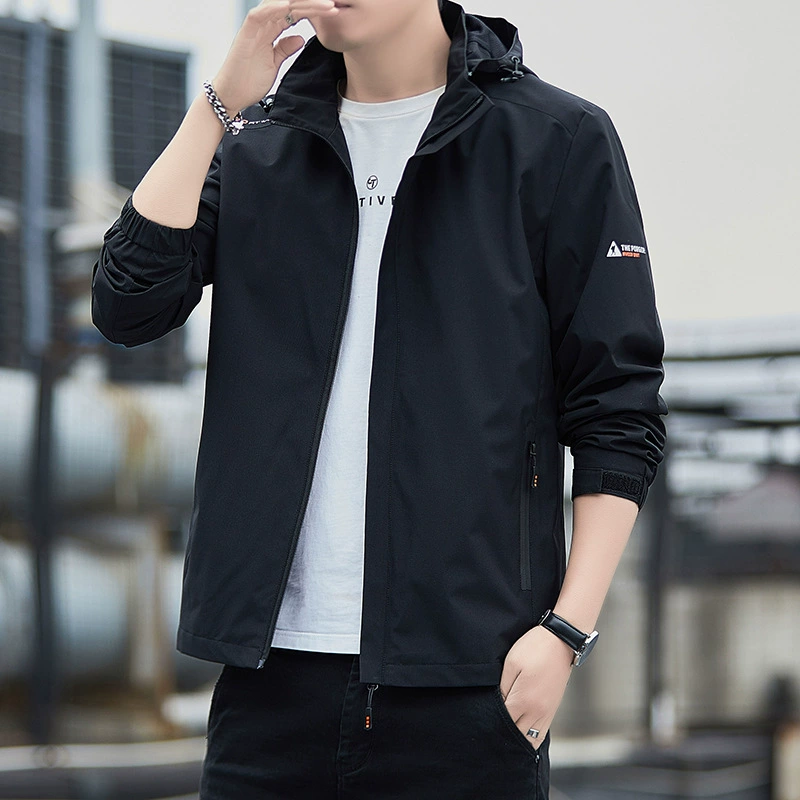 Ветрозащитный водонепроницаемый наружный куртка мужская куртка мужская ветрозащитный новый с капюшоном американский повседневный облегший куртка мужская одежда