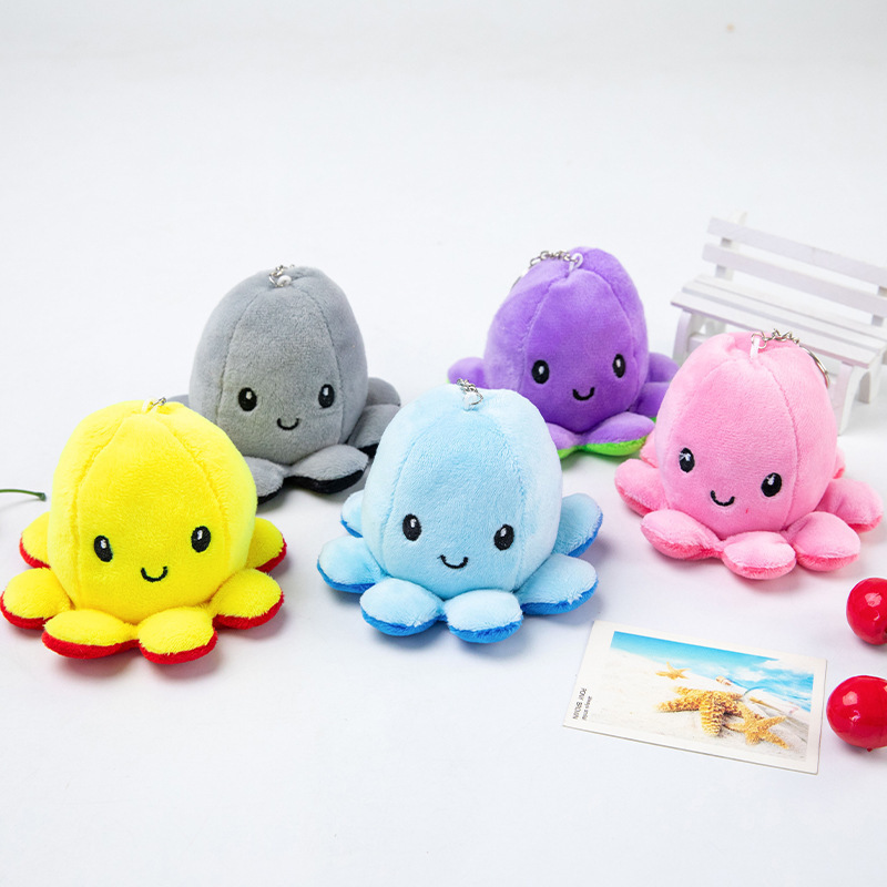 Plush Toy Octopus Doll Cute Double-Sided Octopus Plush Toy Flip Small Octopus Doll