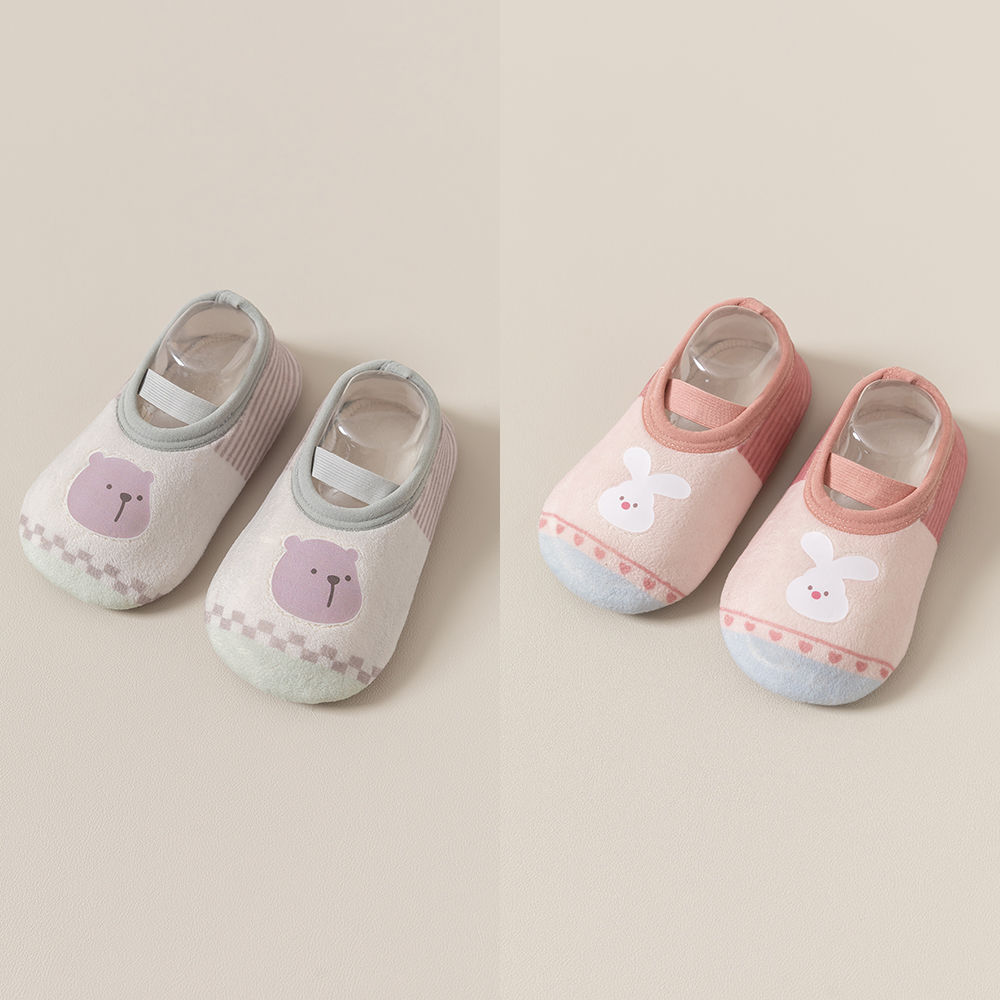 317 # Two pairs (green gray + pink rabbit) / 6-10 months xs size is suitable for feet within 12cm