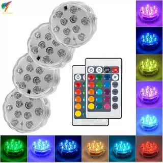 潜水灯防水RGB遥控LED泳池灯喷泉水族馆灯充气玩具灯水烟灯水底灯