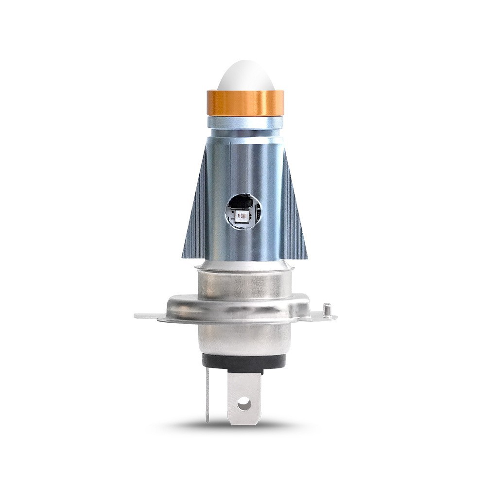 Cross-border bestseller: H4 lens LED headlights, suitable for motorcycles, electric vehicles, and tricycles, featuring dual-color lighting and both high and low beam options