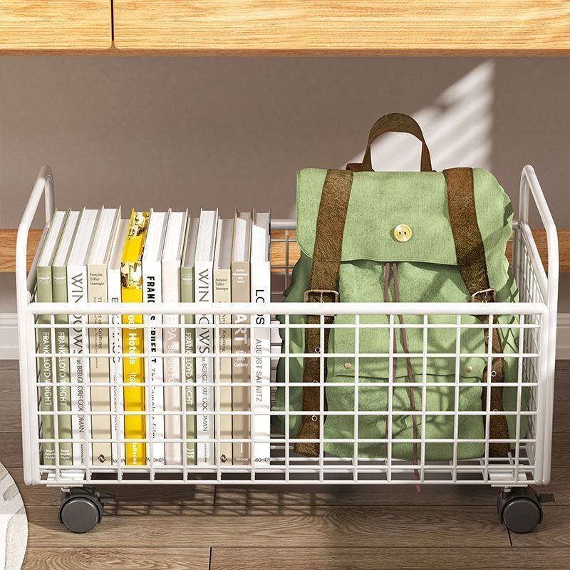 School Bag Storage Rack Study Bedroom Book Storage Box under the Table Mobile Bookshelf Placement