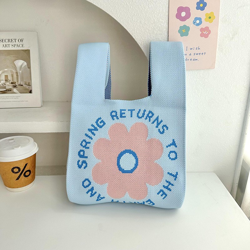 Bolsa de mochila, bolso de mujer universal original de primavera y otoño nuevo nicho bolso de mano de punto con bolso de regalo bolso de mano chaleco