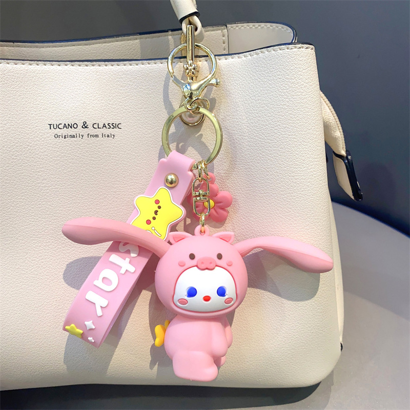 Descompresión vertical del oído llavero lindo artefacto de descompresión codicioso animal colgante pareja coche bolsa colgante regalo