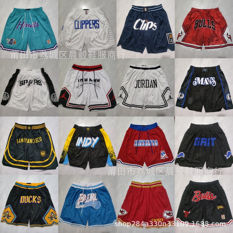 Foreign trade cross-border supply basketball pants wholesale walker wasp spurs sun clippers bucks pocket pants