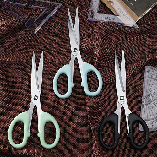 Household stainless steel student scissors office scissors stationery scissors handmade small scissors paper cutting thread scissors supermarket supply