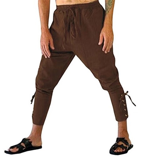2025 Amazon AliExpress Best Selling Pirate Pants Small Leg Strap Casual Pants Solid Color Loose Harlequin Pants Long Pants