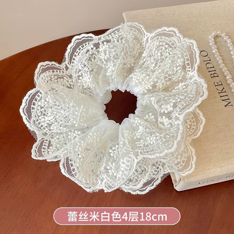 温柔蓝色清新大肠发圈超大号头绳女生高级感头花头饰皮筋发绳发饰|undefined