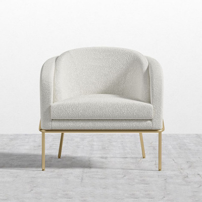 必尚休闲椅意式简约客厅配套单人沙发小户型轻奢风泰迪绒布艺沙发|ms