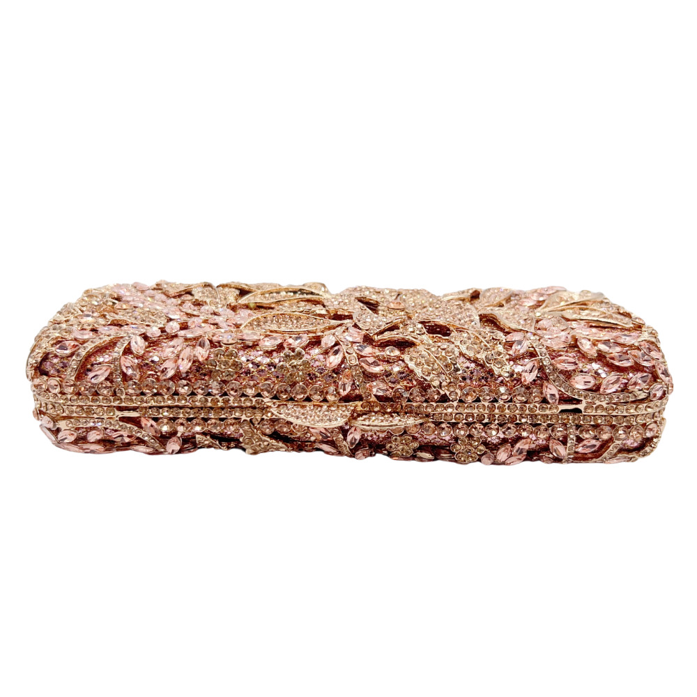 Túi clutch nữ đính đá kim cương cầm tay dự tiệc phong cách châu Âu — sâm panh chi tiết 2