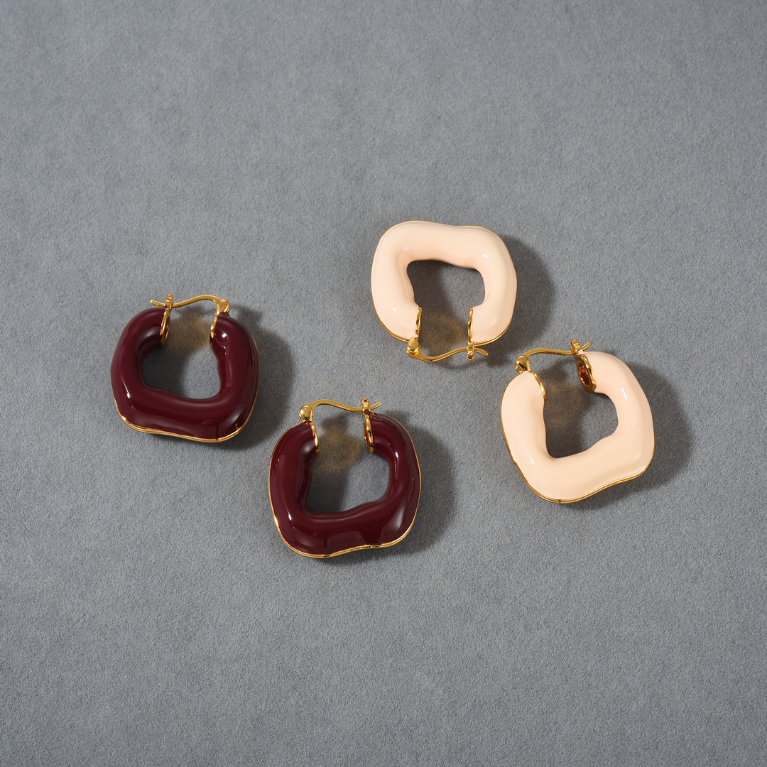 1 Pair Basic Classic Style Geometric Enamel Copper Earrings display picture 2