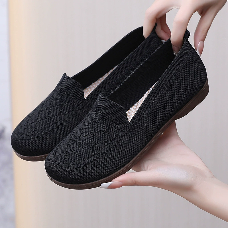 Трансграничная весенняя светлая сетка женская обувь удобная одна педаль мягкая подошва ленивая обувь легкая дышащая пожилая мама обувь