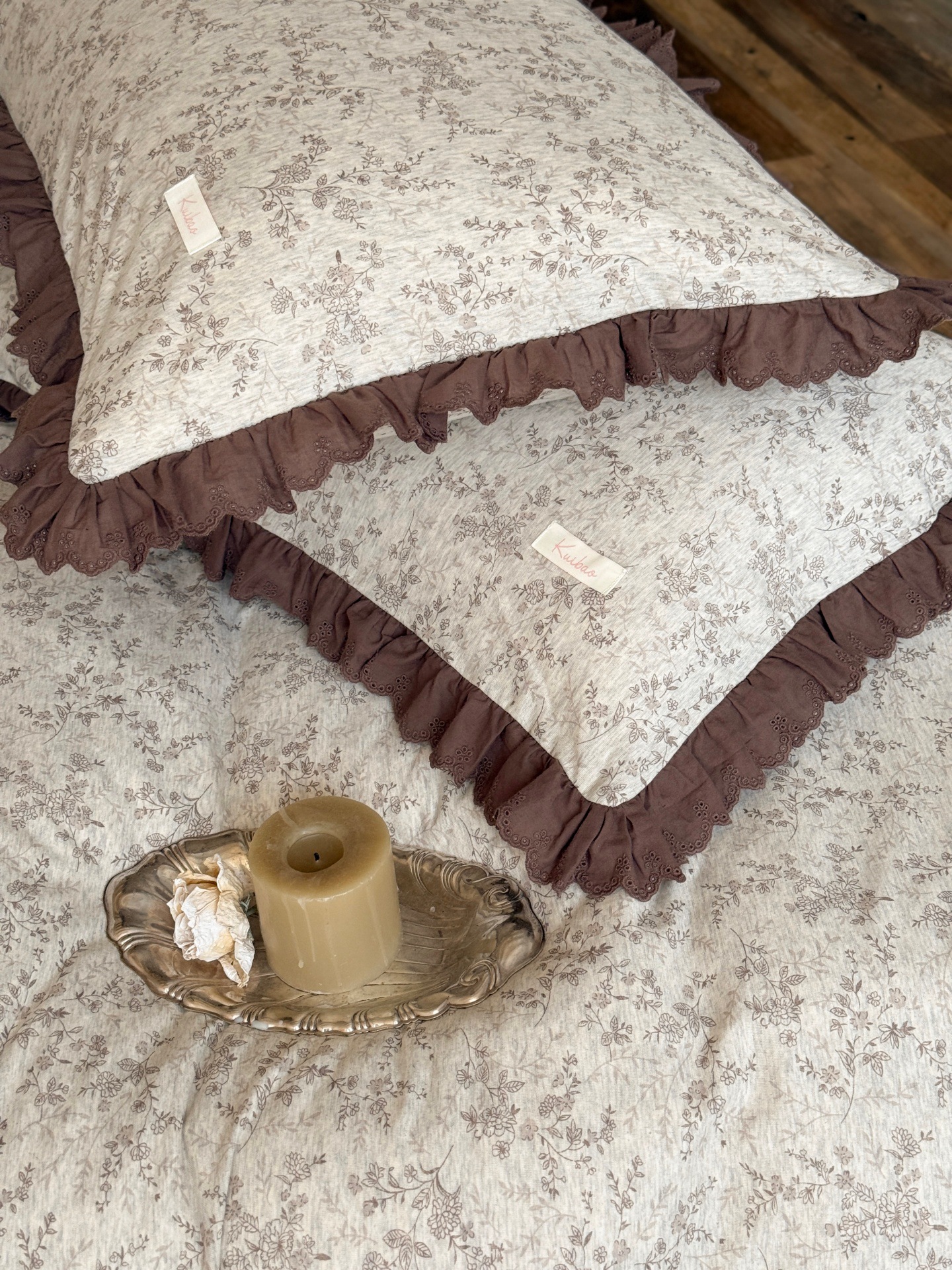 Nordycka pościel z dzianiny bawełnianej w stylu boho vintage_voghion.com