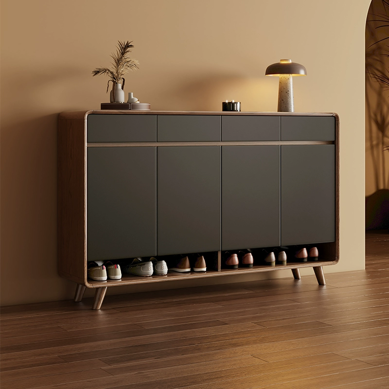 # Шкаф для обуви для домашнего входа, шкаф для прихожей из массива дерева, новый шкаф для прихожей в китайском стиле, шкаф для хранения в гостиной, шкаф для прихожей большой вместимости.