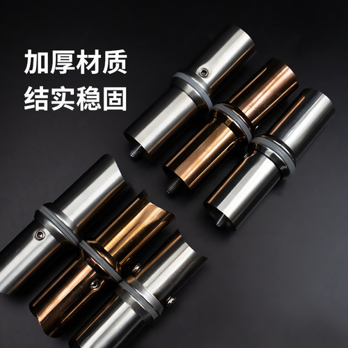 Door handle pull hardware thickened 304 stainless steel round and square tube handle accessories glass door handle fixing feet