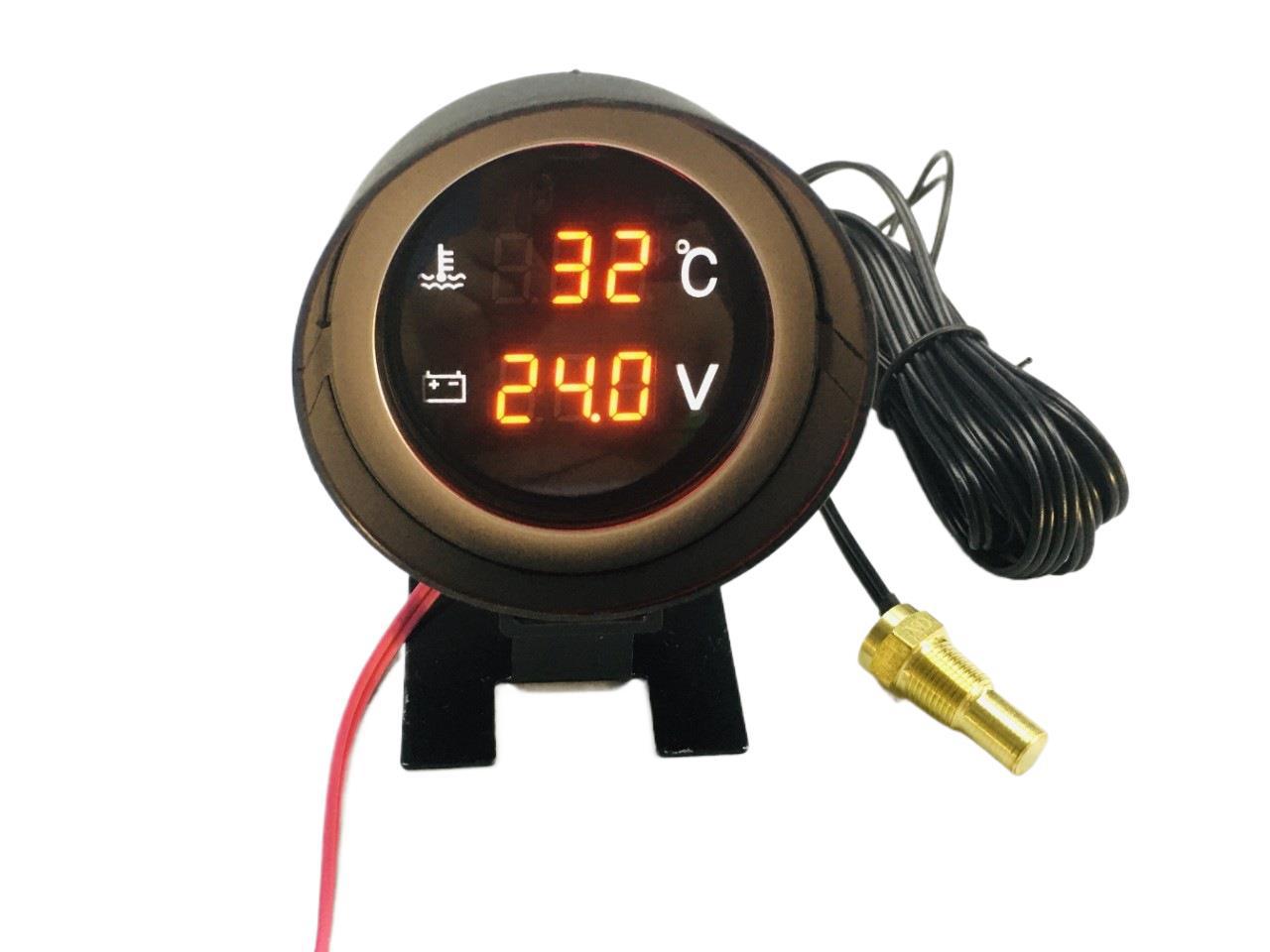 Modified Digital Circular Electronic Water Temperature Gauge 3m Wire Plug 12V24V Universal Suitable for Agricultural Machinery and Truck Water Temperature Gauge