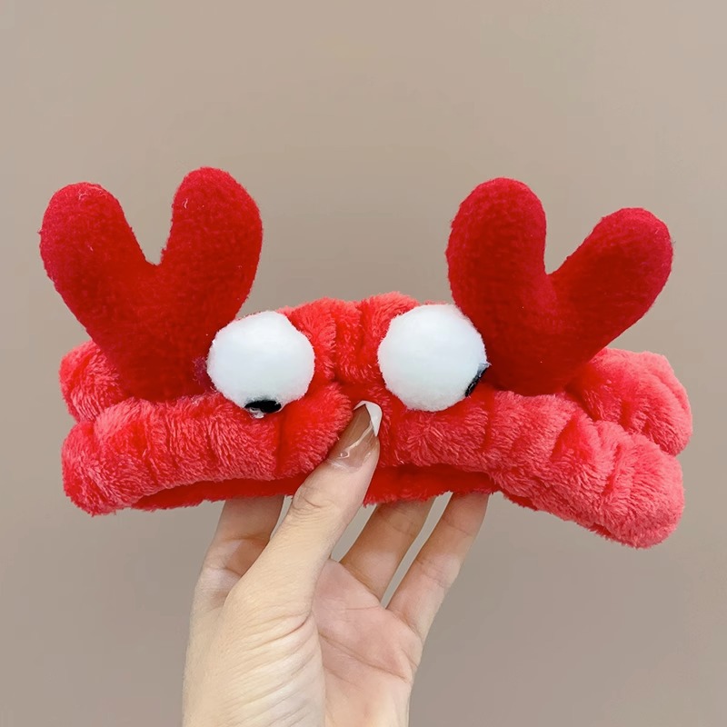 Ciervo blanco mismo estilo oso cara lavado banda de pelo máscara facial especial diadema antideslizante presión banda de pelo todo partido horquilla tocado