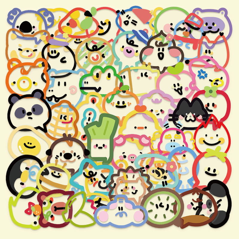 50 Interesting Cartoon Bubble Chat Box Series Transparent Material Stickers to Decorate the Notebook DIY Mobile Phone Pet Stickers