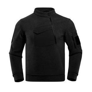 2025 New Tactical Fleece Coat Autumn and Winter Outdoor Men's fleece-lined Thickened Pullover Warm Top Fleece Coat