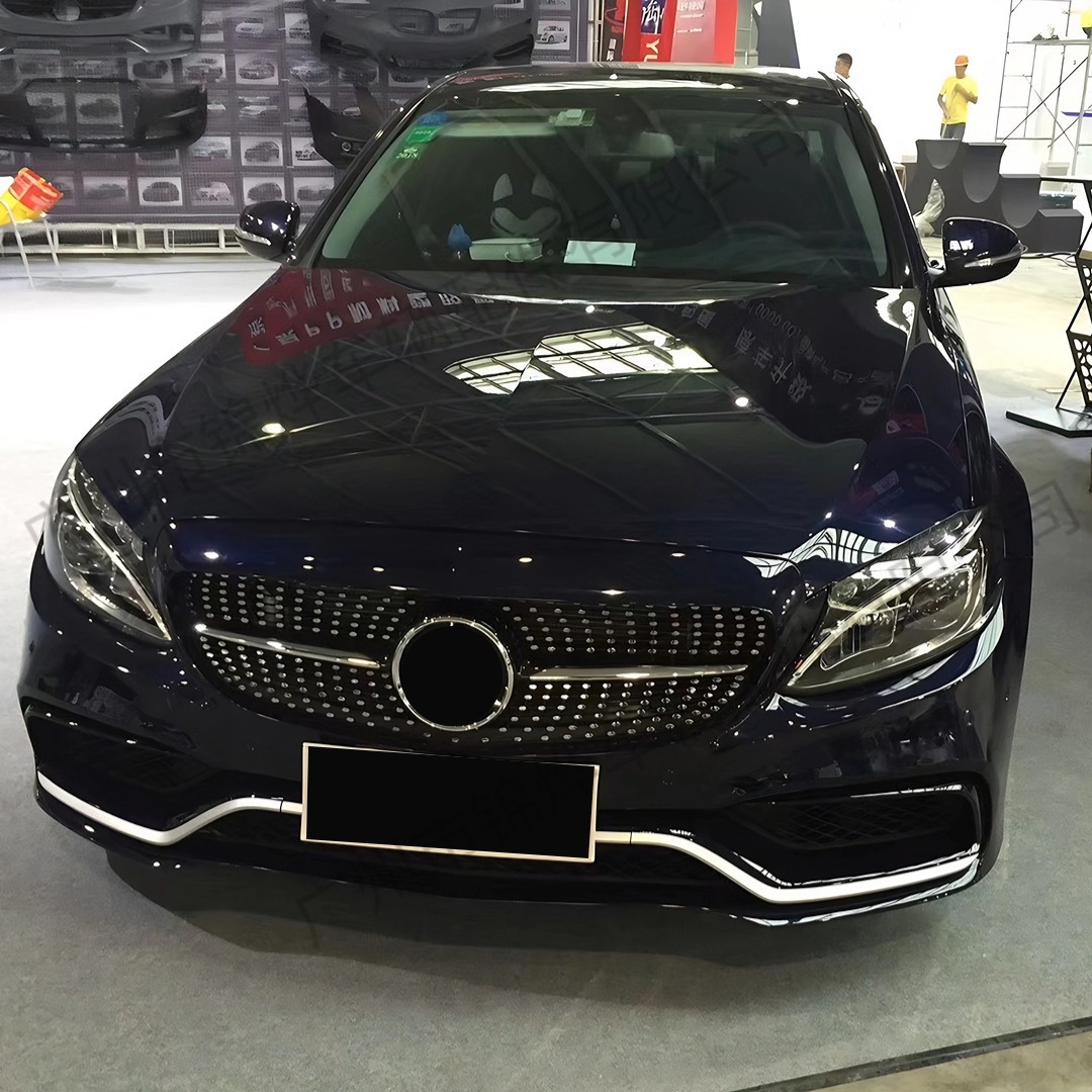 Suitable for 2014-2018 Mercedes-Benz C-Class W205 Modified Grille Full Star Gt Model Vertical Bar Replacement Air Intake Grille