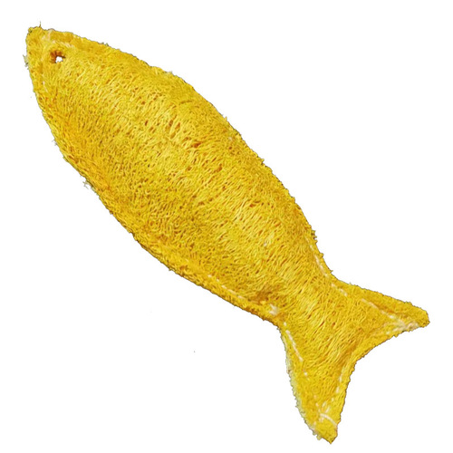 Dual-Sided Fish-Shaped Loofah Pet Toy for Gnawing, Teeth Cleaning, and Removing Tartar - for Hamsters, Rabbits, and Guinea Pigs - Wholesale