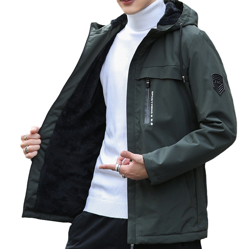 Chaqueta de hombre nuevo otoño y invierno casual chaqueta con capuz para hombre coreano simple y versátil chaqueta de chaqueta guapo