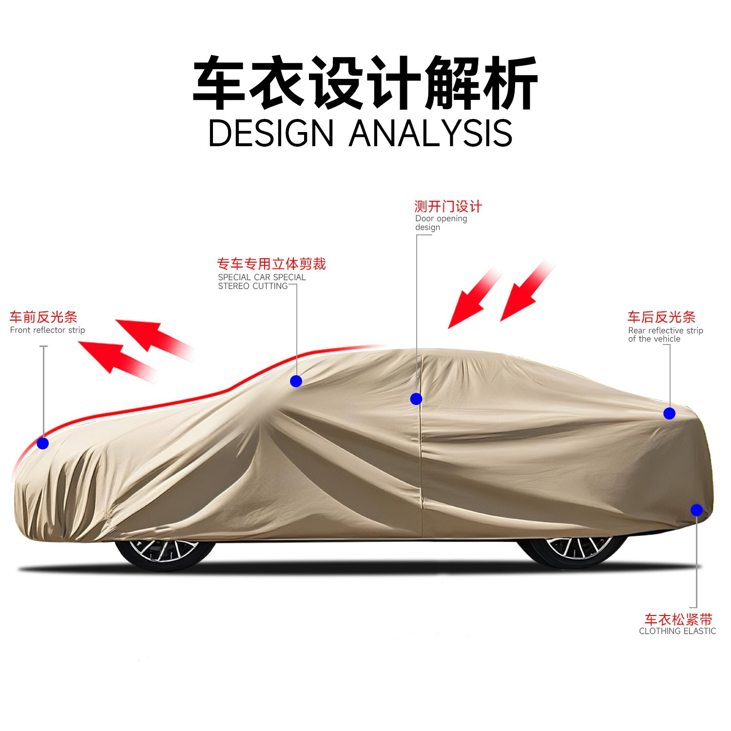 Cross-border wholesale car sun protection cover, all-season universal rainproof, dustproof, heat-insulating, thickened sunshade full cover