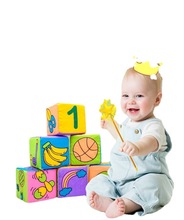 数字宝宝玩具婴儿软积木启蒙0-1岁 婴儿益智早教可啃咬软动物色子