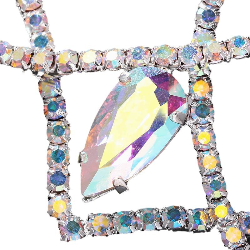 Bohemia color diamante bandas de cabello toque de cabeza de alta sensación de gota de cadena de frente accesorios de escenario Headwear