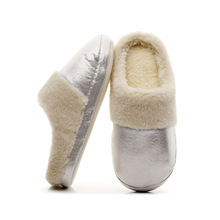 冬季仿皮棉拖鞋女士家居毛绒棉鞋防滑保暖月子鞋软底静音地板拖鞋