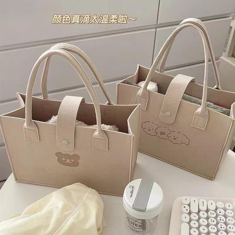 【毛毡手提包】云朵汪毛毡大容量女手提包 小号30cm*20cm*13cm/个