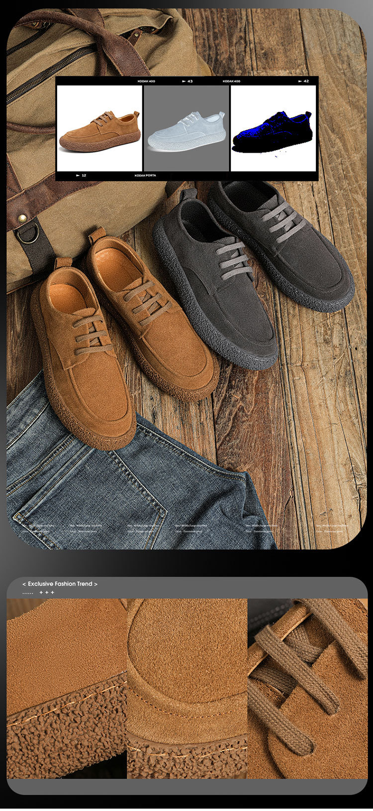 Spring new leather suede cowhide low-top lace-up outdoor wear-resistant retro casual shoes_vogvips.com