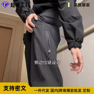 秋季冲锋裤潮牌直筒工装裤速干运动登山裤男跨境潮流冲锋裤男款