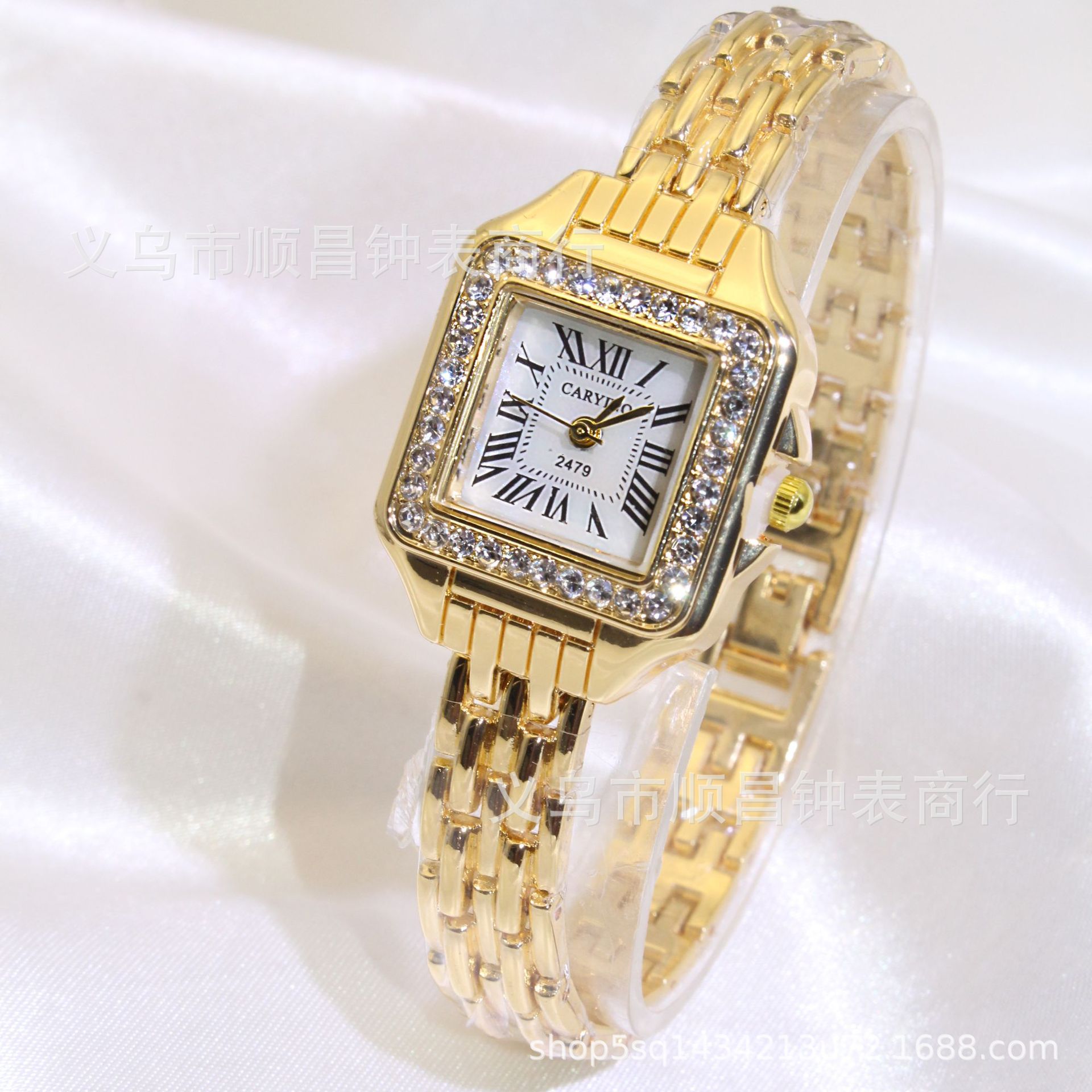 Cross-border hot hot fashion full diamond scale dial classic ladies watch waterproof quartz watch manufacturers wholesale