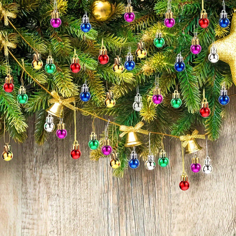Fabricante en stock 2cm multicolor 50 piezas BOLA DE Navidad mini Bola de decoración de árbol de Navidad de color mezclado