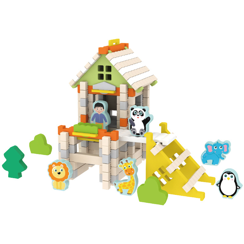 Juguetes de bloques de construcción de espiga y espiga Desarrollo de cerebros educativos para niños Nuevo edificio antiguo chino Estructura de Luban para ensamblar regalos de casa