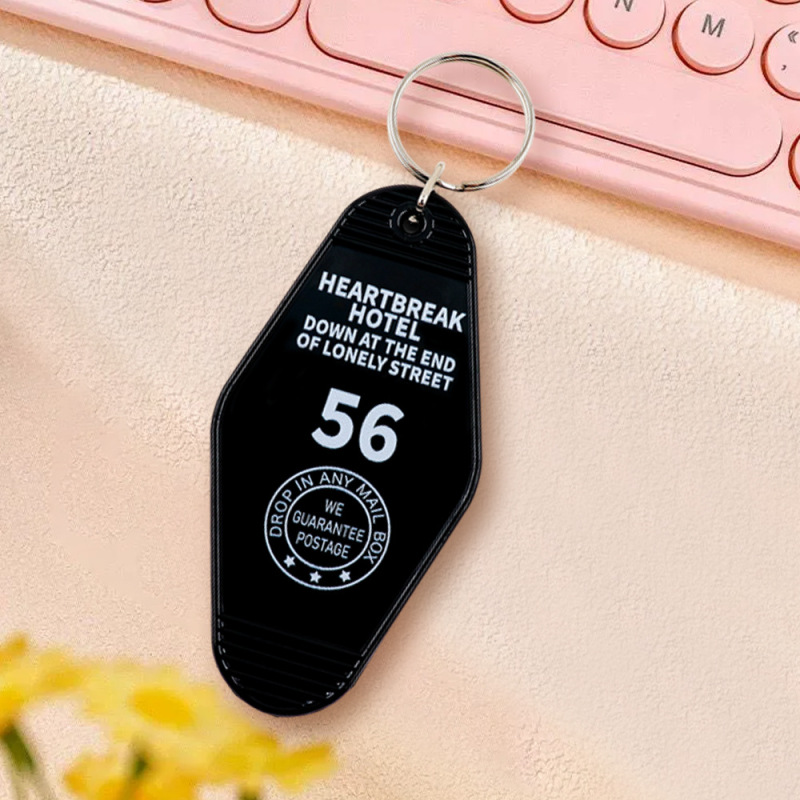Retro Elvis Presley Heartbreak Hotel Keychain Rock Keychain Fan Gift Motel Keychain Accessory