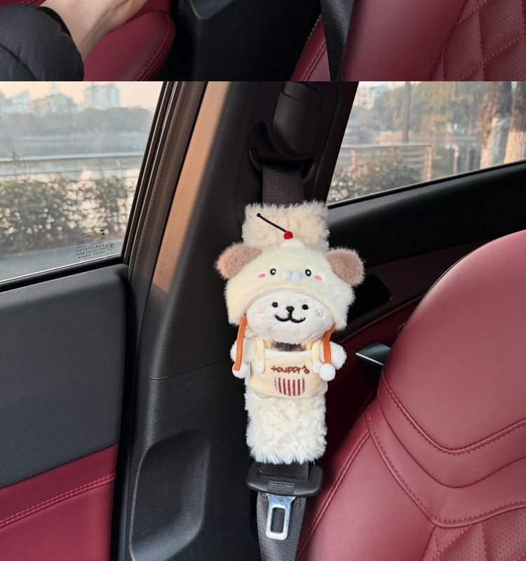 Afternoon Tea Line Art Puppy Car Seatbelt Shoulder Pad Cute All-Season Anti-Strangling New Car Gift