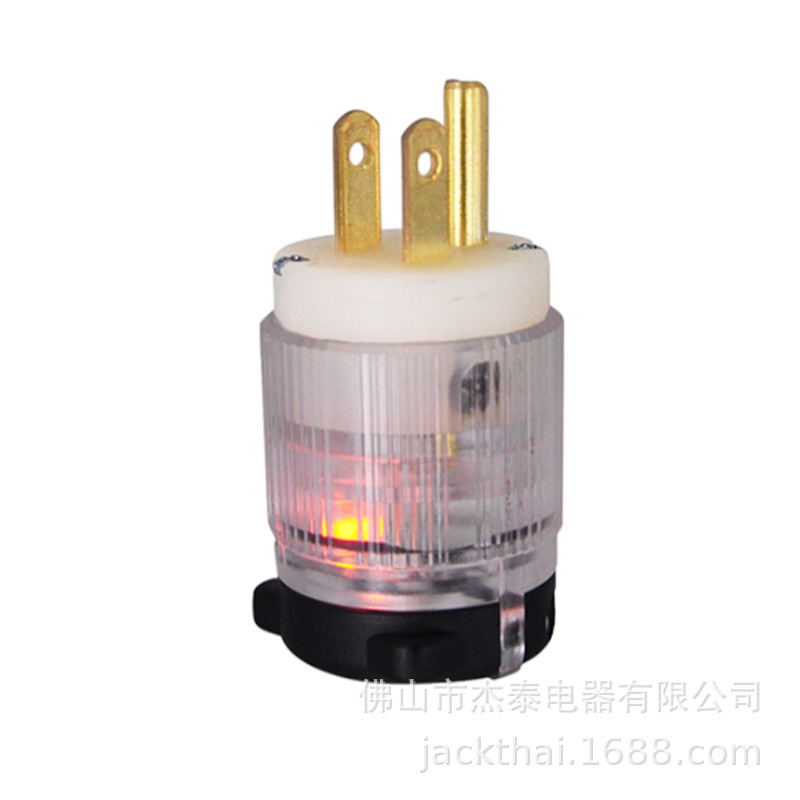5-15P插头,U认证L插头,透明外壳插头,电源显示,NEMA Lighted plug