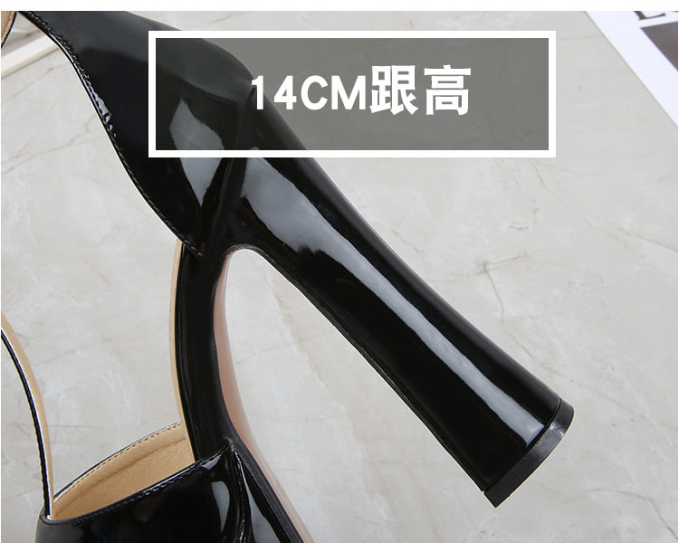 Sandal nữ quai T mũi hở cá, gót dày siêu cao trên 8 cm, phong cách châu Âu – Mỹ, size lớn — Màu trắng, Màu đen, Màu đỏ, Đỏ đào chi tiết 7