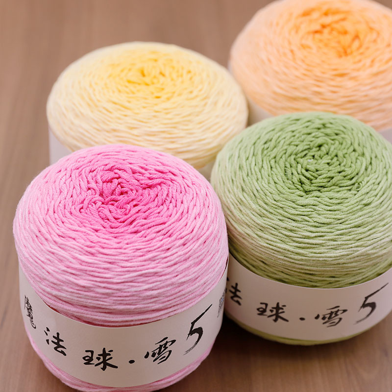 Snow Fairy Magic Ball Snow 5 Long Section Dyed Gradient Color Hand Knitting DIY 5 Strands Milk Cotton Crochet Crochet Wool Snow Fairy Magic Ball Snow 5 Long Section Dyed Gradient Color Hand Knitting DIY 5 Strands Milk Cotton Crochet Crochet Wool