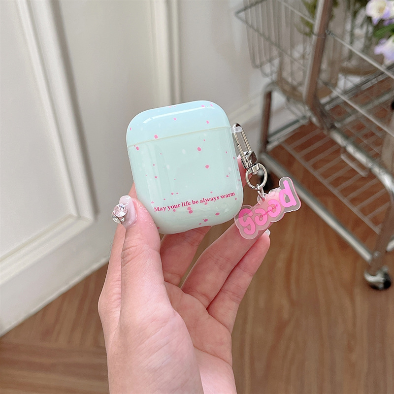 Mint Green Splash-Ink Design AirPods Pro 2 Case &ndash; Compatible with Apple 1st, 2nd, and 3rd Generation Wireless Bluetooth Protective Covers