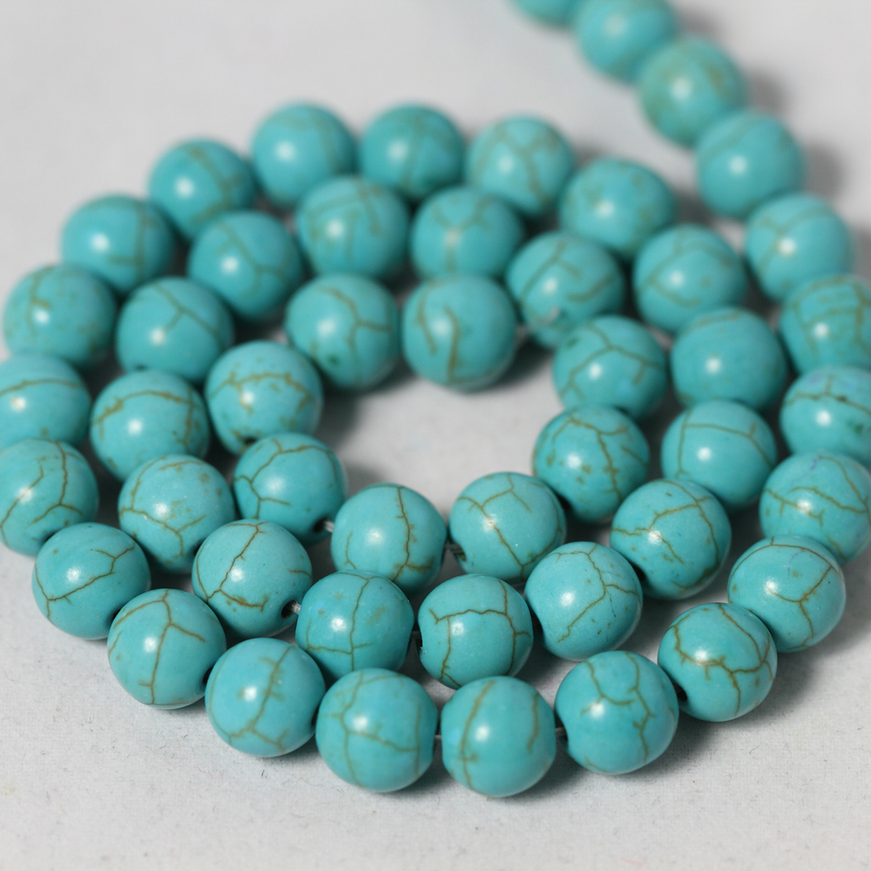 Synthesized turquoise round beads