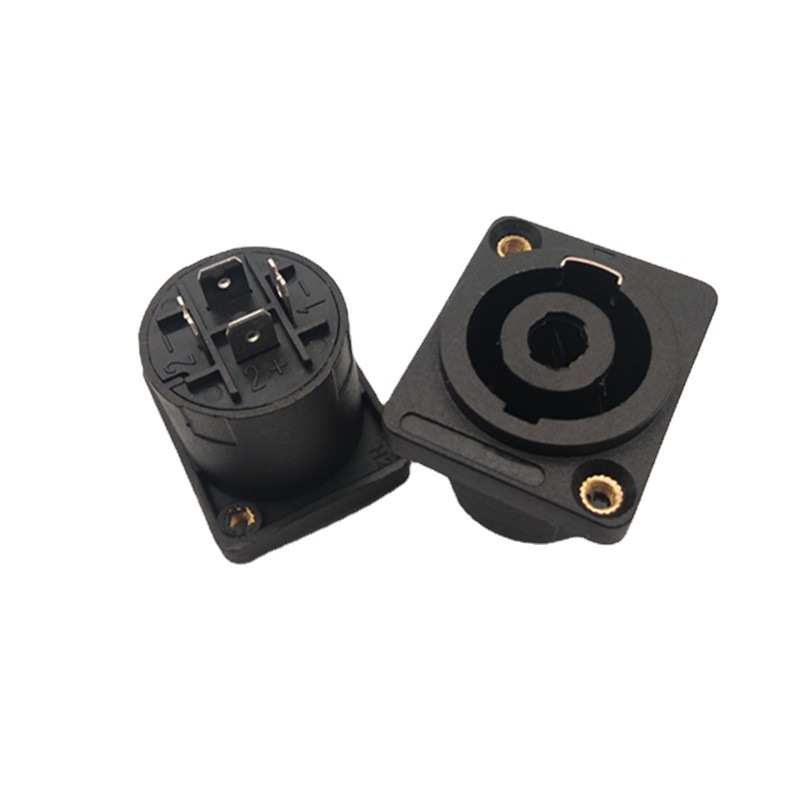 四芯音箱音响专业插座母座4芯音响线接头功放卡农头欧姆小方座