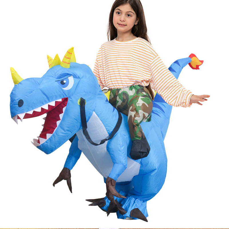 Venta caliente Traje inflable transfronterizo Dinosaurio de Halloween Alien Tyrannosaurus Rex Dress Up Ropa de actuación divertida Decoración de fiesta