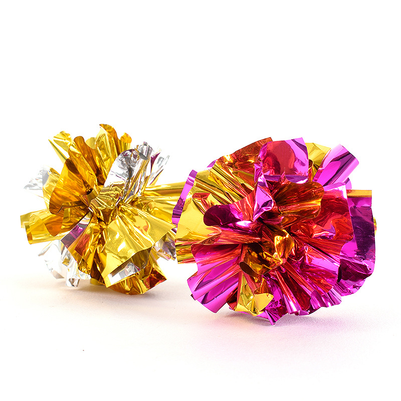 Leyoupai gato juguete color bola de papel de estaño gato divertido gato interactivo juguete mascota sonando bola de papel sonido divertido gato bola