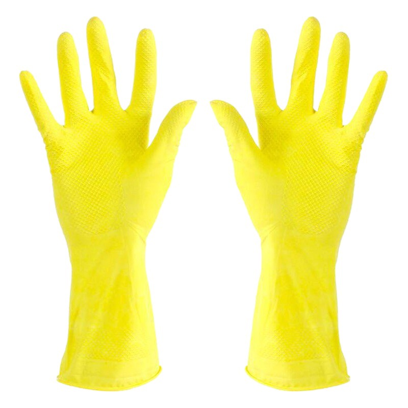 Limpieza del hogar guantes de goma látex hogar Cocina Lavandería plato cepillo impermeable durable guantes de cuero fino