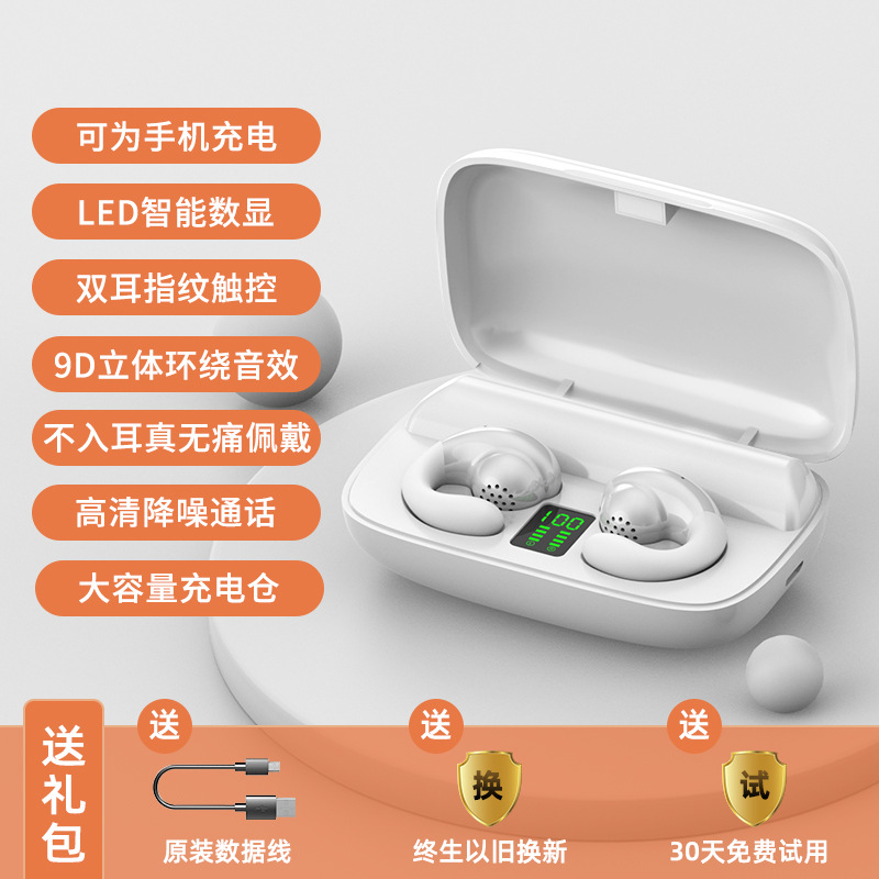 Auriculares Bluetooth S19 auricular inalámbrico clip de la oreja auriculares de conducción ósea Bluetooth 5,3 transfronteriza caliente neutral Chino e Inglés Al Por Mayor